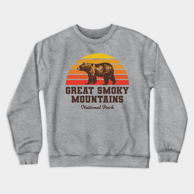 Great Smoky Mountains National Park Bear Retro Vintage Crewneck Sweatshirt by PodDesignShop